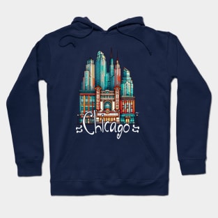 Vibrant Chicago Theater Graphic Tee | Gift for Chicago Lover | Dark Hoodie